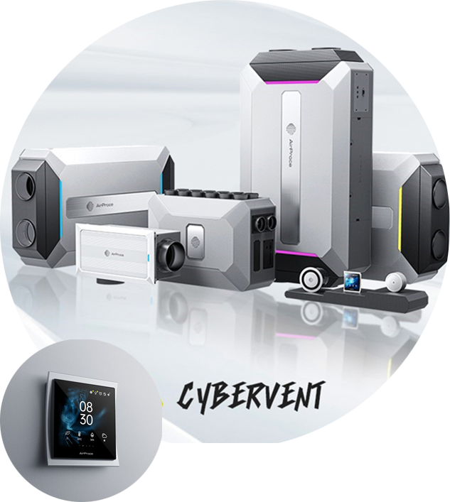Máy Thông Gió Thu Hồi Nhiệt Trung Tâm Cybervent CV-280 Airproce